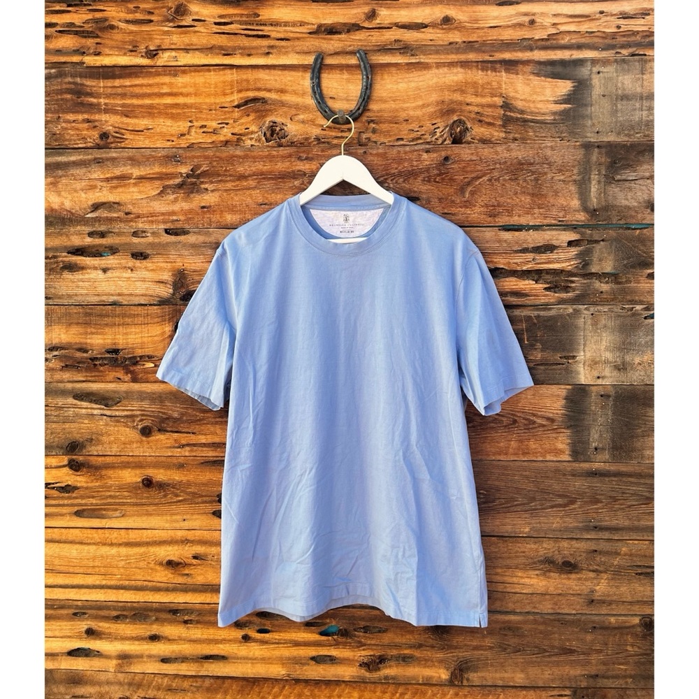 BRUNELLO CUCINELLI | Cotton Jersey Sky Blue T-Shirt XL
